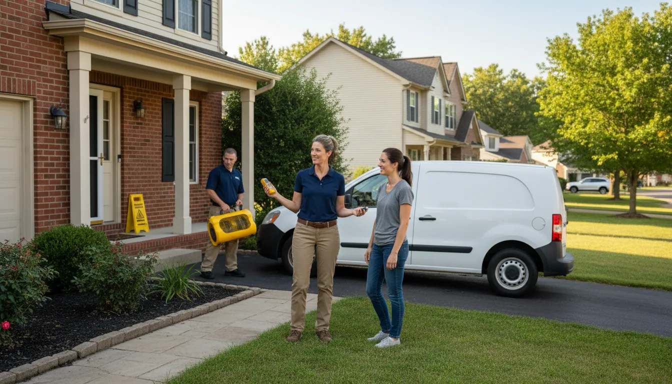 Residential water damage restoration in Browning, IL
